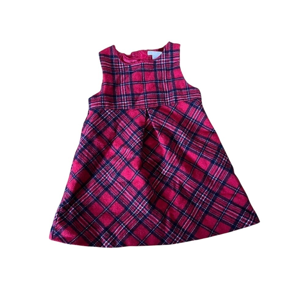 Janie and Jack Holiday Traditions wool blend plaid red jumper Christmas holiday